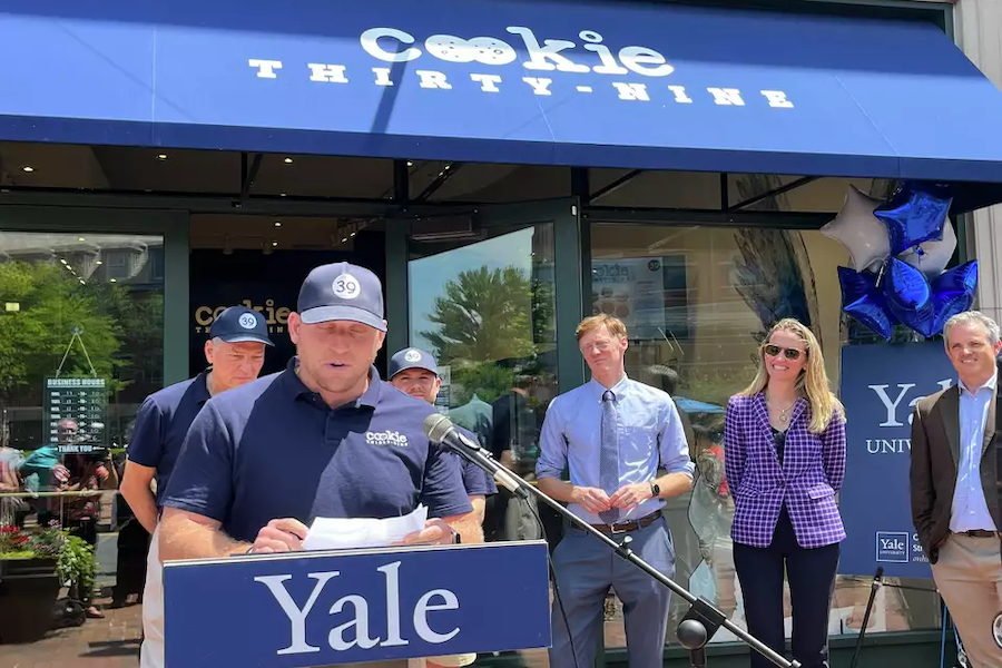 New Haven Register: New cookie shop on Broadway has deep ties to New Haven — and Yale football coach Carm Cozza